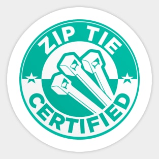 Zip Tie Certified Mechanic Sticker, Funny Technician Mechanic Electrician Construction Sticker